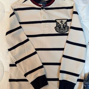 Polo by Ralph Lauren Kids Cream and Black Striped Polo